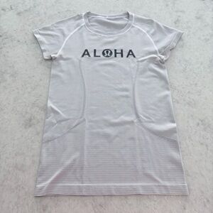 Lululemon Hawaii Aloha Striped Swiftly Tech Tee - Size 8